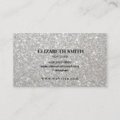Silver Glitzer Texture Business Card Visitenkarte (Rückseite)