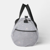 Silver Glitzer Texture White Sparkling Diamond Duffle Bag (Rechts)