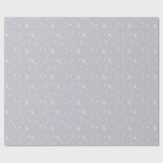 Silver Glitzer Texture White Sparkling Diamond Geschenkpapier (Flach)