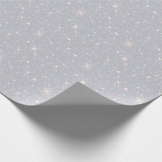 Silver Glitzer Texture White Sparkling Diamond Geschenkpapier (Ecke)
