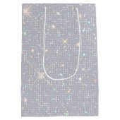 Silver Glitzer Texture White Sparkling Diamond Mittlere Geschenktüte (Rückseite)