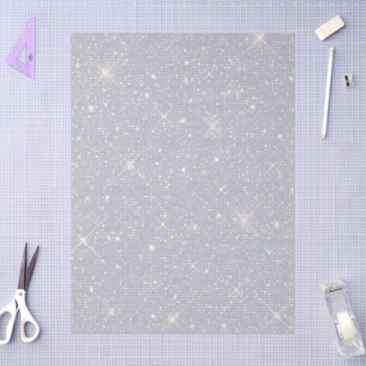 Silver Glitzer Texture White Sparkling Diamond Seidenpapier (Basteln)
