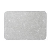 Silver Glitzer Texture White Sparkling Shiny Badematte (Vorderseite)