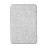 Silver Glitzer Texture White Sparkling Shiny Badematte (Vorderseite Vertikal)
