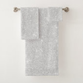 Silver Glitzer Texture White Sparkling Shiny Badhandtuch Set (Insitu)