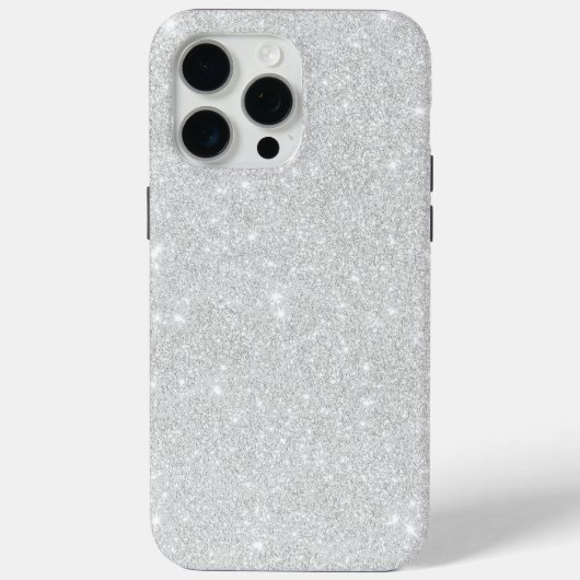 Silver Glitzer Texture White Sparkling Shiny Case-Mate iPhone Hülle (Rückseite)