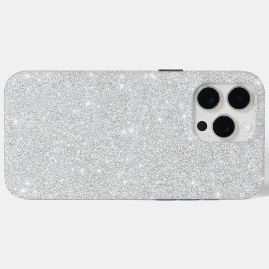 Silver Glitzer Texture White Sparkling Shiny Case-Mate iPhone Hülle (Rückseite (Horizontal))