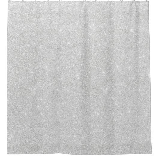 Silver Glitzer Texture White Sparkling Shiny Duschvorhang (Vorderseite)