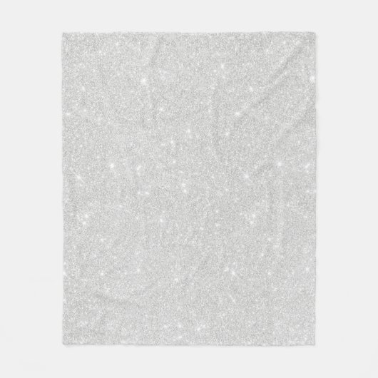 Silver Glitzer Texture White Sparkling Shiny Fleecedecke (Vorderseite)