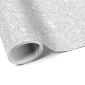 Silver Glitzer Texture White Sparkling Shiny Geschenkpapier (Rolleneckpunkt)