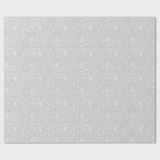 Silver Glitzer Texture White Sparkling Shiny Geschenkpapier (Flach)