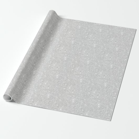 Silver Glitzer Texture White Sparkling Shiny Geschenkpapier (Ungerollt)