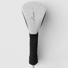 Silver Glitzer Texture White Sparkling Shiny Golf Headcover