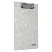 Silver Glitzer Texture White Sparkling Shiny Klemmbrett (Rechts)