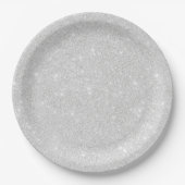 Silver Glitzer Texture White Sparkling Shiny Pappteller (Vorderseite)