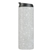Silver Glitzer Texture White Sparkling Shiny Thermosbecher (Nach rechts gedreht)