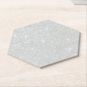 Silver Glitzer Texture White Sparkling Shiny Untersetzer (angewinkelt)
