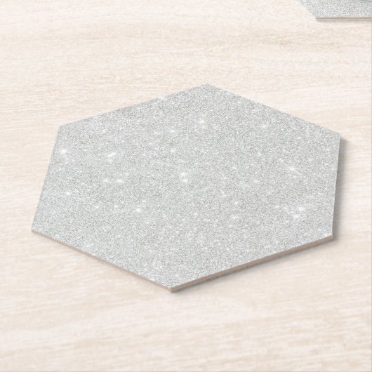 Silver Glitzer Texture White Sparkling Shiny Untersetzer (angewinkelt)