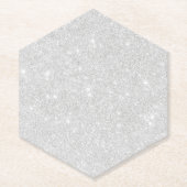 Silver Glitzer Texture White Sparkling Shiny Untersetzer (Vorderseite)