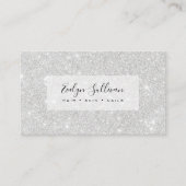 Silver Glitzer Texture White Sparkling Shiny Visitenkarte (Vorderseite)