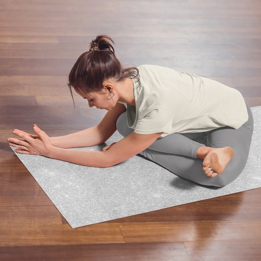 Silver Glitzer Texture White Sparkling Shiny Yogamatte