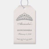 Silver Glitzer Tiara custom Quinceanera Geschenkanhänger (Vorderseite)