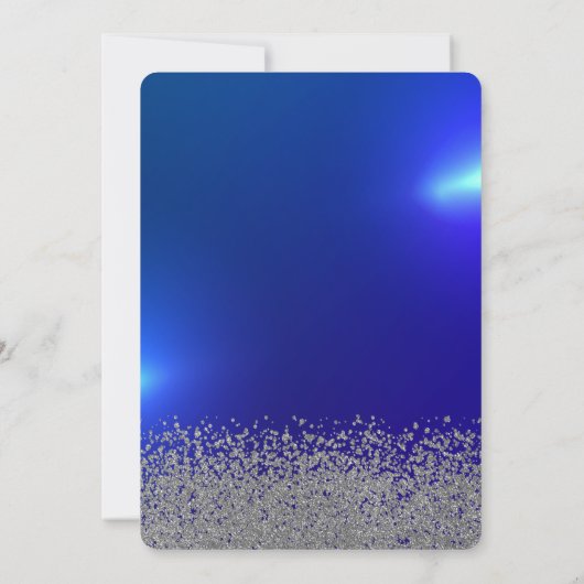 Silver Glitzer, Tiara, Diamonds Blue Einladung (Rückseite)