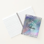 Silver Glitzer Tiara Farbenfrohe Folie Extravagant Notizblock (Innenseite)