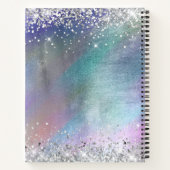 Silver Glitzer Tiara Farbenfrohe Folie Extravagant Notizblock (Rückseite)