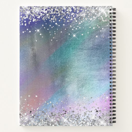 Silver Glitzer Tiara Farbenfrohe Folie Extravagant Notizblock (Rückseite)