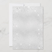 Silver Glitzer tiara Krone Quinceanera Einladung (Rückseite)