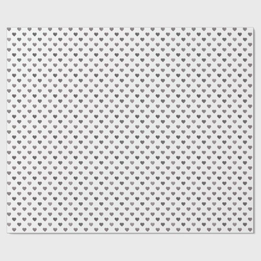 Silver Glitzer Tiny Heart Gemustert Wrapping Paper Geschenkpapier (Flach)