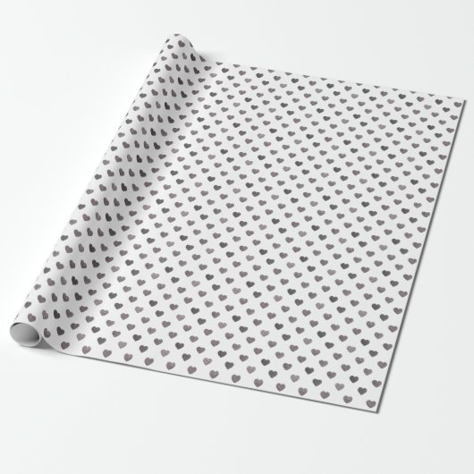 Silver Glitzer Tiny Heart Gemustert Wrapping Paper Geschenkpapier (Ungerollt)