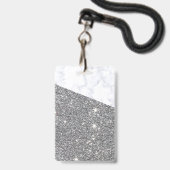 Silver Glitzer Trendsetter VIP Lanyard Abzeichen B Ausweis (Rückseite mit Lanyard)