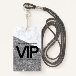 Silver Glitzer Trendsetter VIP Lanyard Abzeichen B Ausweis