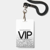 Silver Glitzer Trendsetter VIP Lanyard Abzeichen B Ausweis (Vorderseite mit Lanyard)