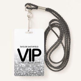 Silver Glitzer Trendsetter VIP Lanyard Abzeichen B Ausweis