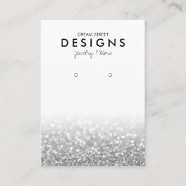 Silver Glitzer Trendy Earring Display Card Visitenkarte