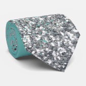 Silver Glitzer Trendy Ombre Fading Krawatte (Gerollt)