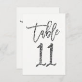 Silver Glitzer Trendy Script Tischnummer 11 (Vorne/Hinten)