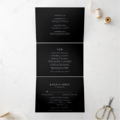 Silver Glitzer Trifold Wedding Einladung (Innenseite)