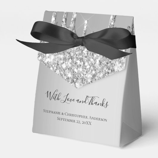 Silver Glitzer Tropfen Driving Glitzer Wedding Geschenkschachtel (Vorderseite)