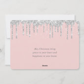 Silver Glitzer Tropfen Frohe Weihnachten Foto  (Rückseite)