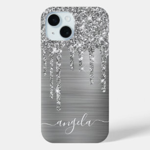 Silver Glitzer Tropfen Girly Glam Signatur Case-Mate iPhone Hülle