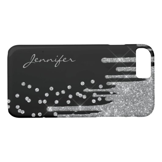 Silver Glitzer Tropfen iPhone 8 Fall Case-Mate iPhone Hülle (Rückseite (Horizontal))