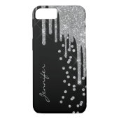 Silver Glitzer Tropfen iPhone 8 Fall Case-Mate iPhone Hülle (Rückseite)