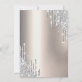 Silver Glitzer Tropfen Ivory Metallic Bat Mitzvah Einladung (Rückseite)