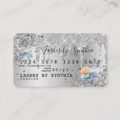 Silver Glitzer Tropfen Kreditkarte Hologramm hinzu Visitenkarte (Vorderseite)