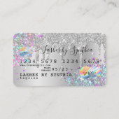 Silver Glitzer Tropfen Kreditkarte Hologramm hinzu Visitenkarte (Vorderseite)