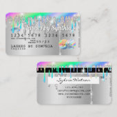 Silver Glitzer Tropfen Kreditkarte Hologramm hinzu Visitenkarte (Vorne/Hinten)